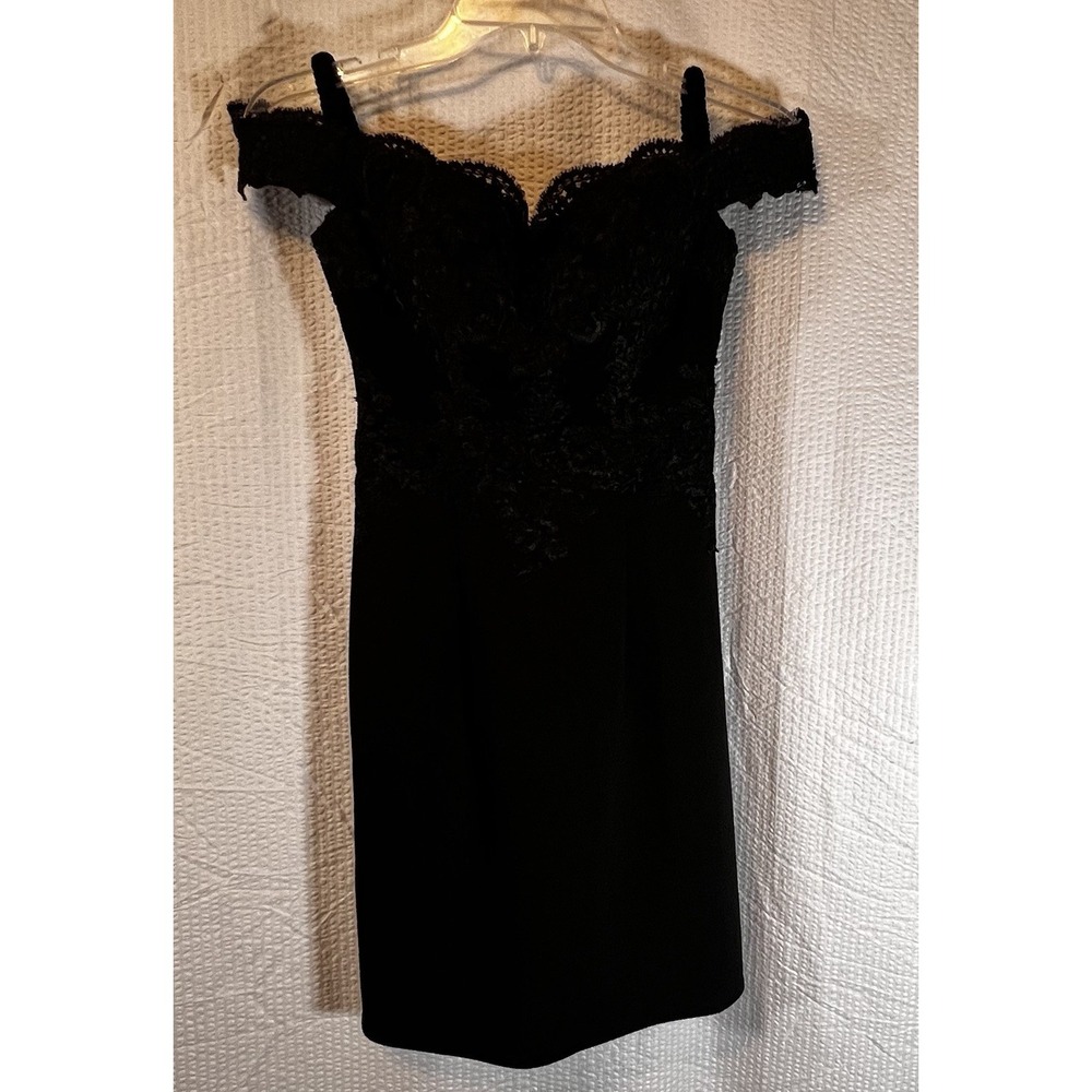 ANNY LEE Black‎ Lace Strapless Dress Size XS Extra Small